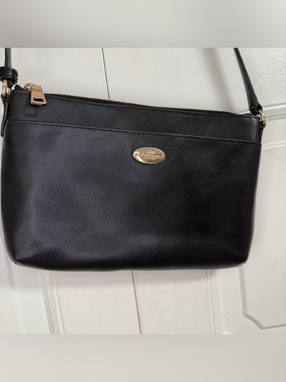 Coach Black Bag with Gold Plaque